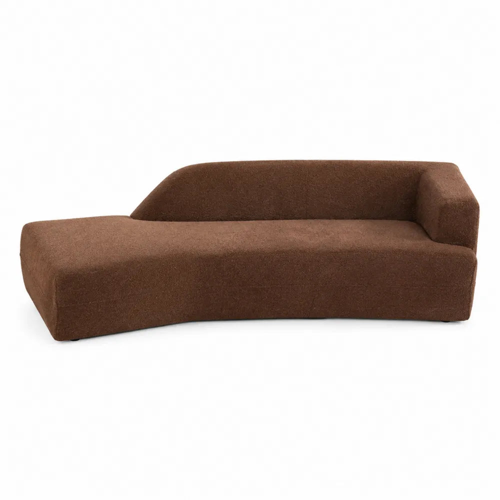 Canapé modulaire 200 cm x 90 cm x 70 cm en tissu polyester marron structure bois rembourrage mousse