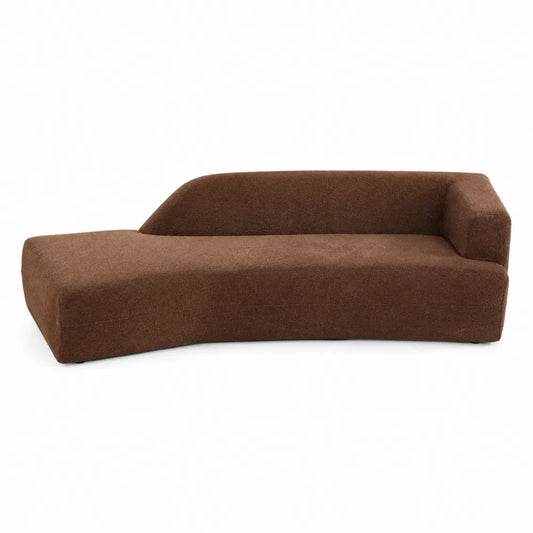 Canapé modulaire 200 cm x 90 cm x 70 cm en tissu polyester marron structure bois rembourrage mousse